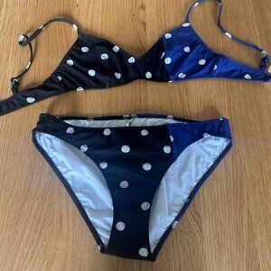 Araks Blue and Black Polkadot Bikini Size M